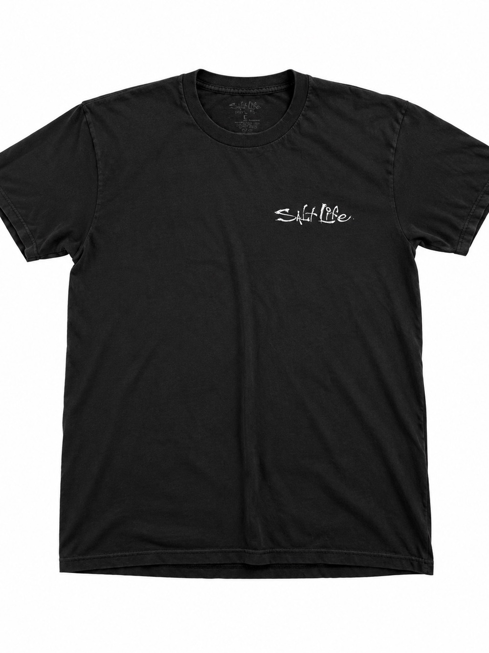 Salt Life Black Short Sleeve Tee with White Script Logo